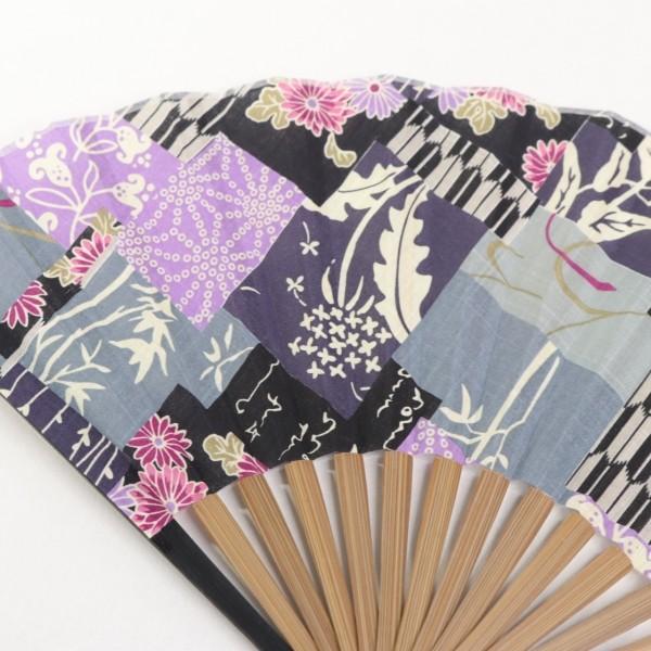 扇子 女性用 もざいく 綿 和柄 花柄 和装小物 おしゃれ かわいい 団扇 うちわ 浴衣 着物 お祭り 飾り物 雑貨屋リエット 通販 Yahoo ショッピング