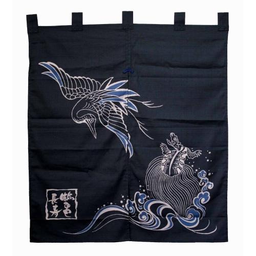 のれん 和風 おしゃれ 麻 90ｃｍ 鶴亀 縁起物 暖簾 和モダン 和雑貨 間仕切り 日本家屋 カフェ 店舗 雑貨屋リエット 通販 Yahoo ショッピング