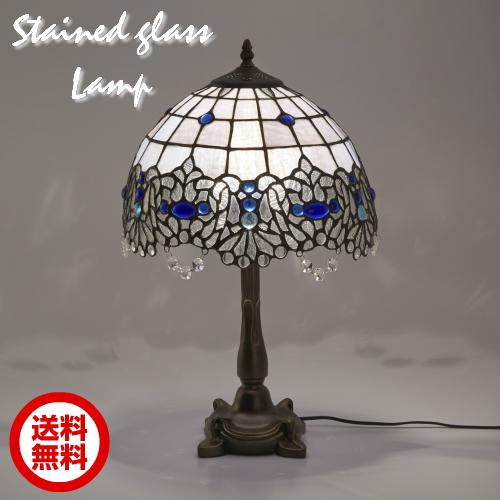ステンドグラスランプ おしゃれ 綺麗 ガラス ブルー クリア テーブルランプ アンティーク ステンドランプ ステンドガラス 卓上照明 間接照明 6329 雑貨屋リエット 通販 Yahoo ショッピング