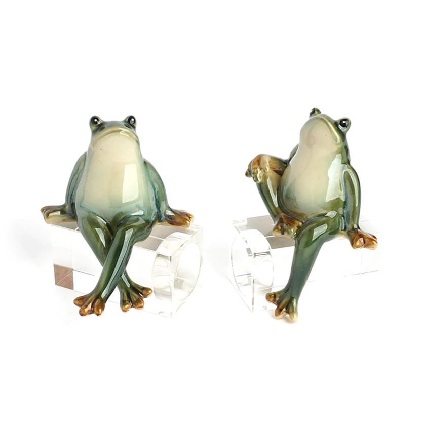陶器製 カエルの置物 2体 ペア 蛙 かえる フロッグ かわいい インテリア オブジェ 置物 Ker1 雑貨屋リエット 通販 Yahoo ショッピング