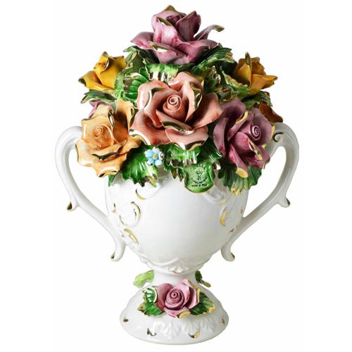 陶器製 陶花 イタリア製 置物 双耳 オブジェ おしゃれ 造花 フェイクフラワー カポディモンテ インテリア Pfg 雑貨屋リエット 通販 Yahoo ショッピング