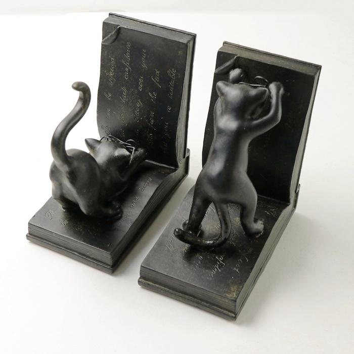 今年の新作から定番まで ブックエンド 本立て ブックスタンド 猫雑貨 学者猫 ネコ お洒落キャット お洒落 本 Cd Dvd 置物 オブジェ Babylonrooftop Com Au