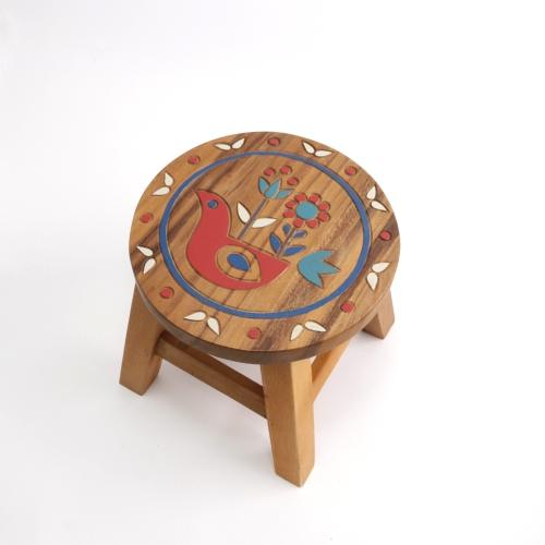 木製 チェア スツール 北欧 バード 鳥 子供椅子 ラウンドチェア 花台 飾台 丸椅子 おしゃれ