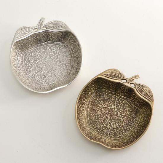 アクセサリー トレー ゴールド シルバー 2カラー アップル ブラストレイ 真鍮 ジュエリートレー 小物入れ 鍵置き おしゃれ Tkan06 雑貨屋リエット 通販 Yahoo ショッピング