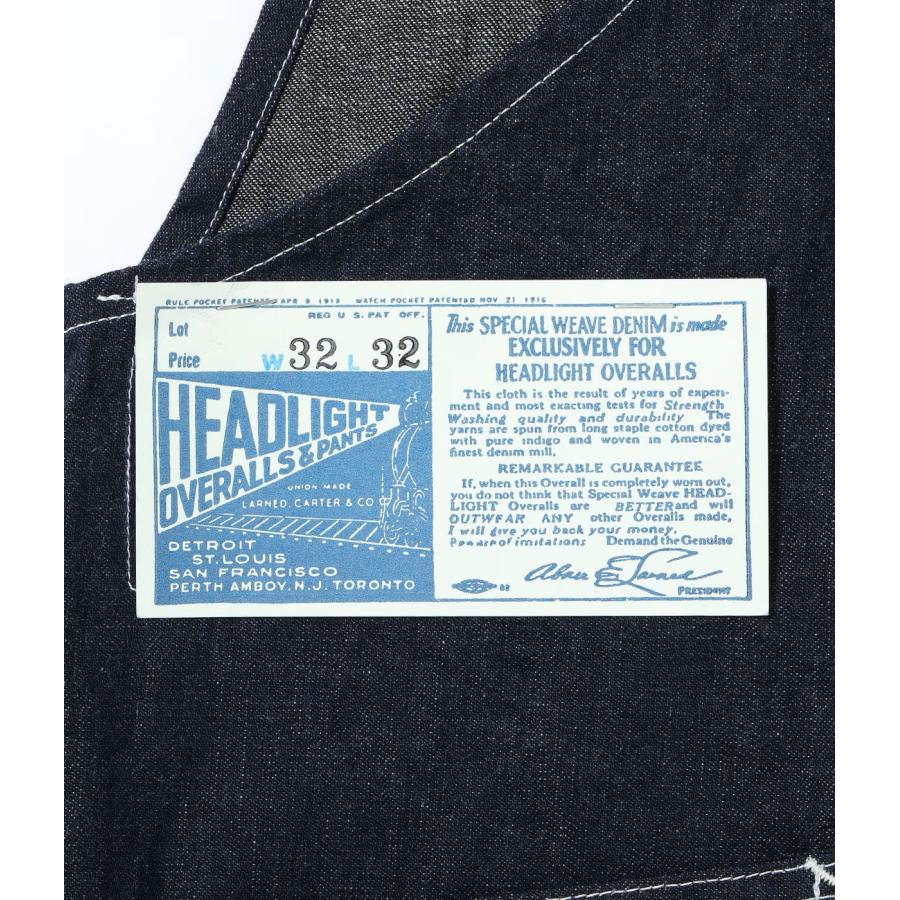レア品 ヘッドライトHEADLIGHT Made in USA オーバーオール HEAD LIGHT ヘッドライト 実名復刻 11oz.ブルーデニム|ローバック