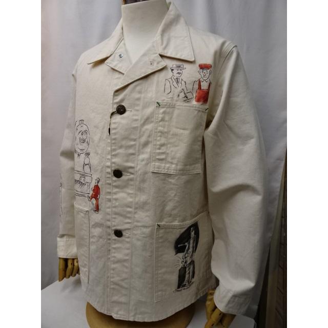 シュガーケーン SUGAR CANE FICTION ROMANCE 9oz. WHITE BOAT SAIL DRILL 1920's CARTOON WORK COAT SC15506-401A ONE WASH ワークコート｜the-whites-wolf｜02