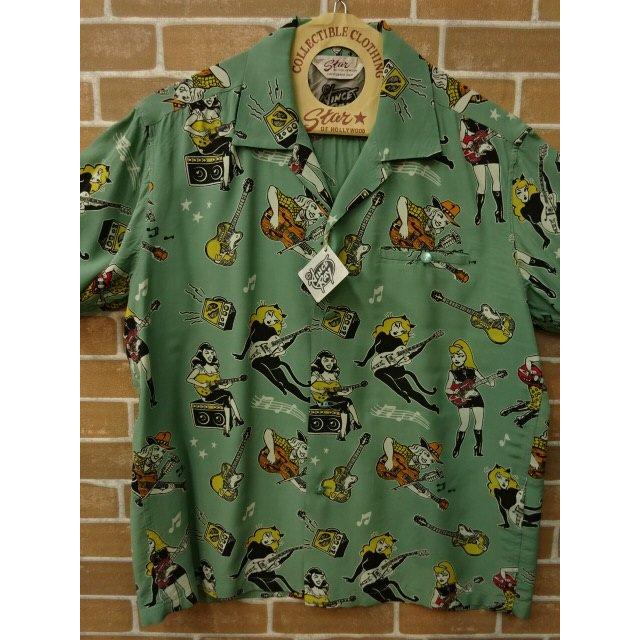 STAR OF HOLLYWOOD 幾何学模様50s レーヨンシャツsize M STAR OF HOLLYWOOD スター オブ ハリウッド X VINCE RAY H/D レーヨン