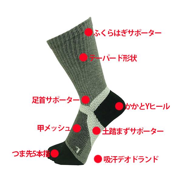 ソックス 靴下 5本指 土踏まずサポート ヤマツネ 作業服 作業着 作業用