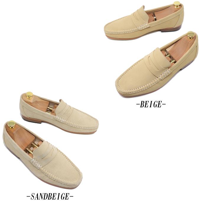 本革 スエード ローファー スリッポン ハンドメイド マッケイ製法