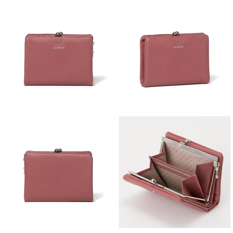 未使用 JILL STUART 2つ折り財布 レッド チャーム付き シボ革 JILL STUART ジルスチュアート 財布 二つ折り 本革 レディース