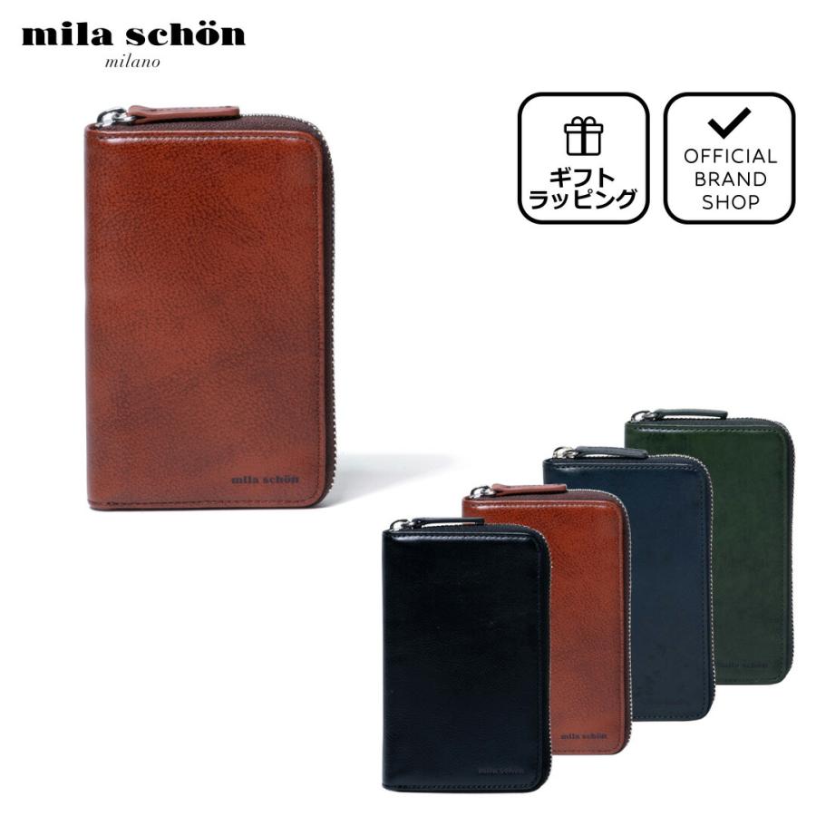 正規販売店】mila schon SHADOW SMOOTH SERIES ミドルラウンド折り財布