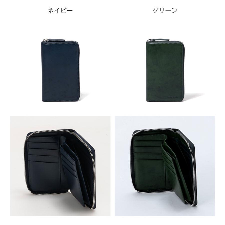 【正規販売店】mila schon SHADOW SMOOTH ラウンドファスナー折り財布(縦型) ［ ミラ・ショーン ］ メンズ 折財布 二つ折り レザー 本革 | mila schon | 06