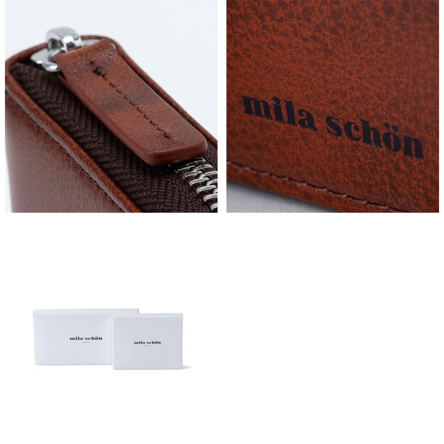 【正規販売店】mila schon SHADOW SMOOTH ラウンドファスナー折り財布(縦型) ［ ミラ・ショーン ］ メンズ 折財布 二つ折り レザー 本革 | mila schon | 09