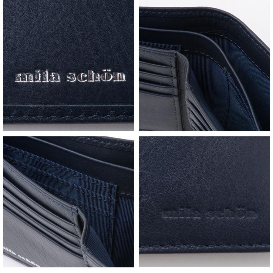MILA SCHON ミラショーン 財布  二つ折り レザー    ブラック レディース / 240001203204 mila schon CALF LEATHER 中ベラ付二つ折り財布 商品｜THE BAGMANIA
