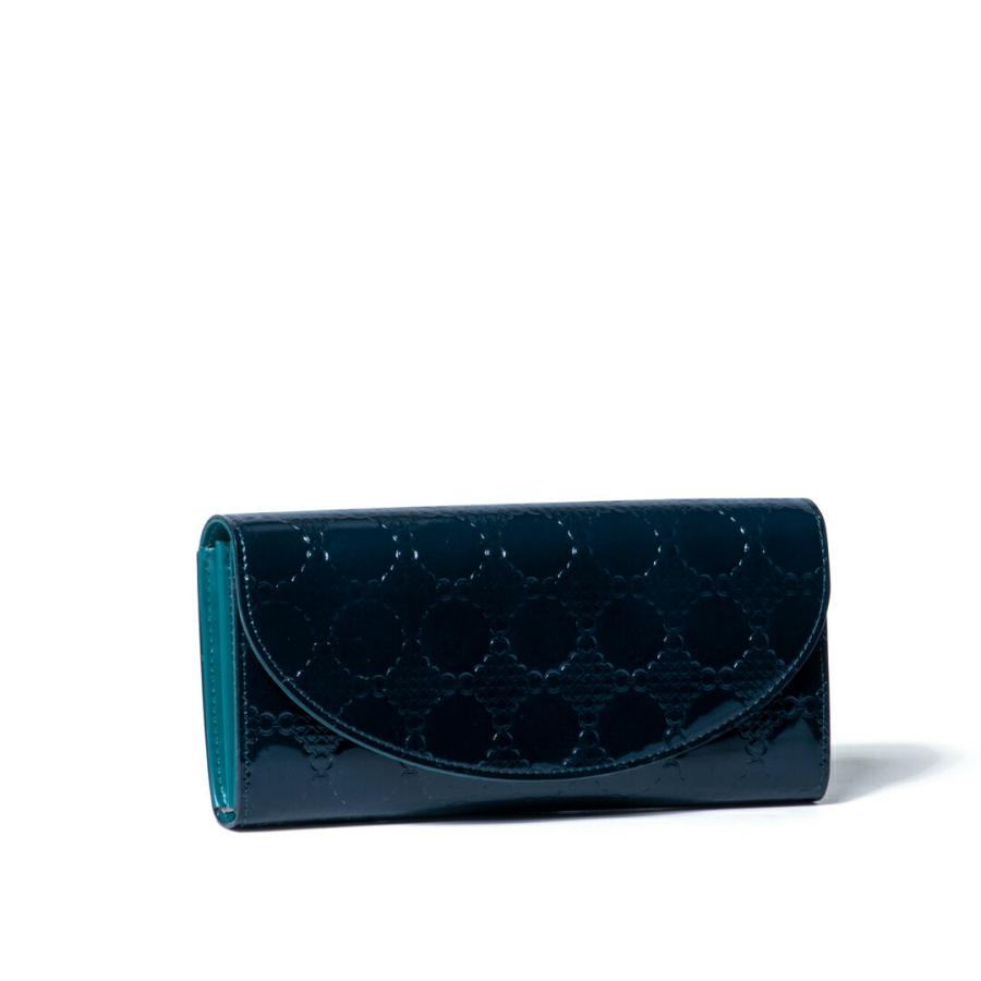 エナメルレザー・かぶせ（長財布）  ETOILE BLUE HerSchedule】スイスの宝飾品のように美しい青の長財布「スイスブルー