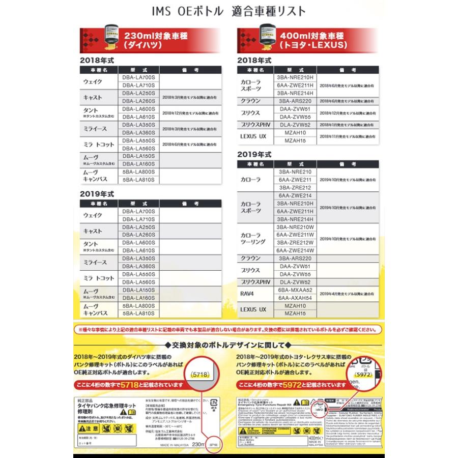 DUNLOP（ダンロップ） IMS OE 純正同等 タイヤパンク応急修理キット
