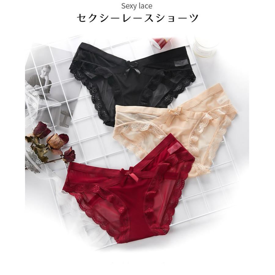 ショーツ レディース レース メッシュ ランジェリー ストレッチ 通気性
