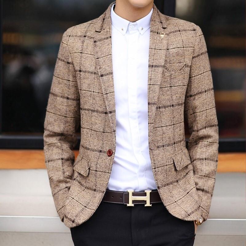 ビジネススーツ メンズ テーラードジャケット チェック柄 スーツ スリムスーツ ジャケット ビジネス カジュアル イギリス風 お洒落 B528 The Best One 通販 Yahoo ショッピング