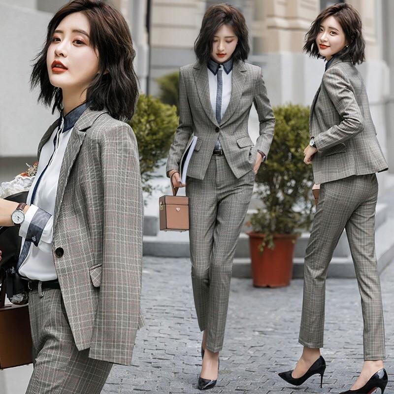 ビジネススーツ レディース パンツスーツ 大きいサイズ チェック柄 就活 面接 洗える リクルートスーツ 3点セット オールシーズン 春夏秋冬 B542 The Best One 通販 Yahoo ショッピング