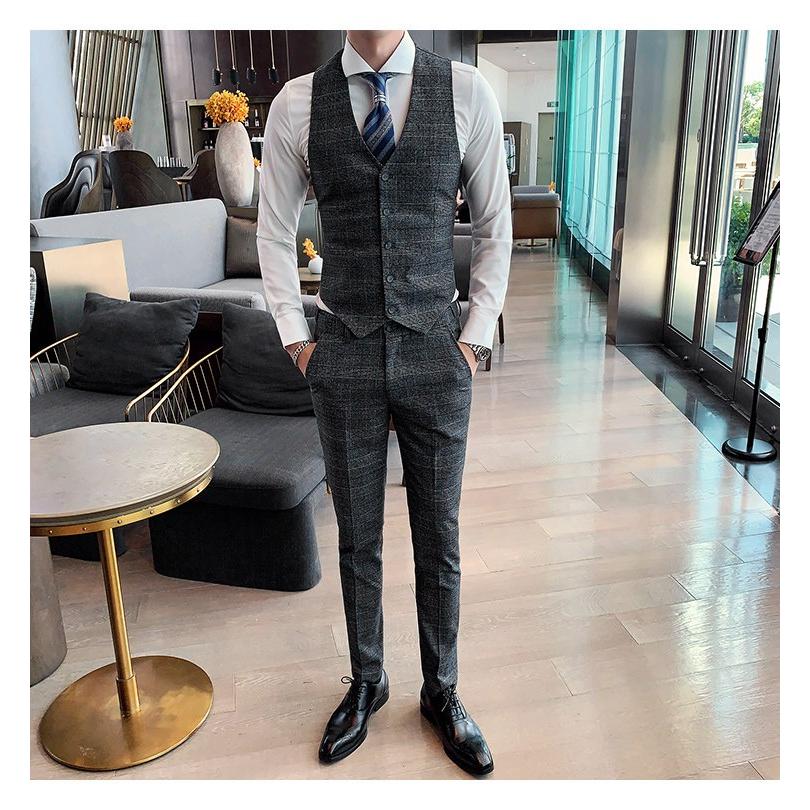 ビジネススーツ スリーピーススーツ 3ピーススーツ ３点セット チェック柄 メンズスーツセット フォーマル セットアップ イギリス風 細身 紳士服 結婚式 入学式 66 The Best One 通販 Yahoo ショッピング