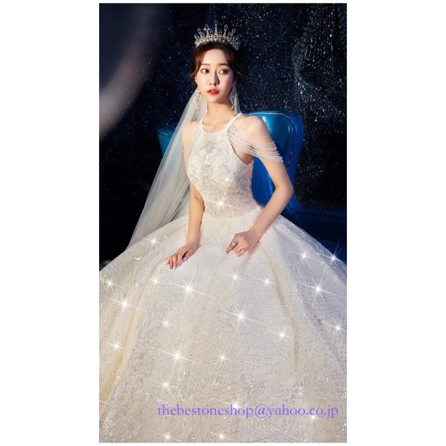 ロングトレーン 高級ウエディングドレス お花嫁ドレス プリンセスライン ブライダル パーティードレス スパンコール 星空ワンピース 華やか 編み上げ 手作り 74 The Best One 通販 Yahoo ショッピング
