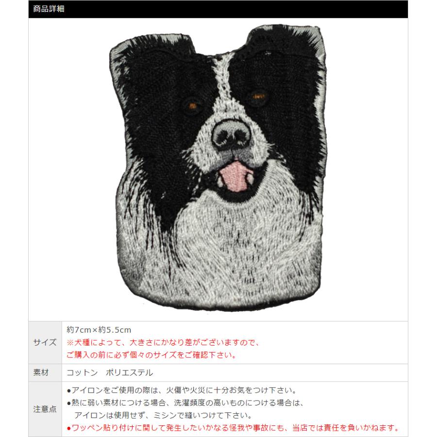 ブリード刺繍ワッペン/ボーダーコリー（顔） : ブラックラブカンパニー