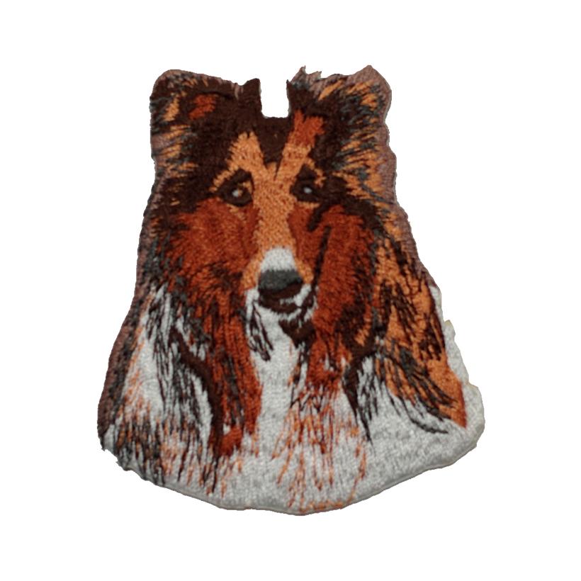 ブリード刺繍ワッペン/シェルティー（顔/正面） : ブラックラブ