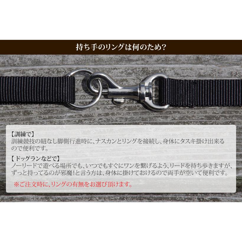 15mm幅／130cm＞BLC小型犬用無地ナイロンリード : ブラックラブ