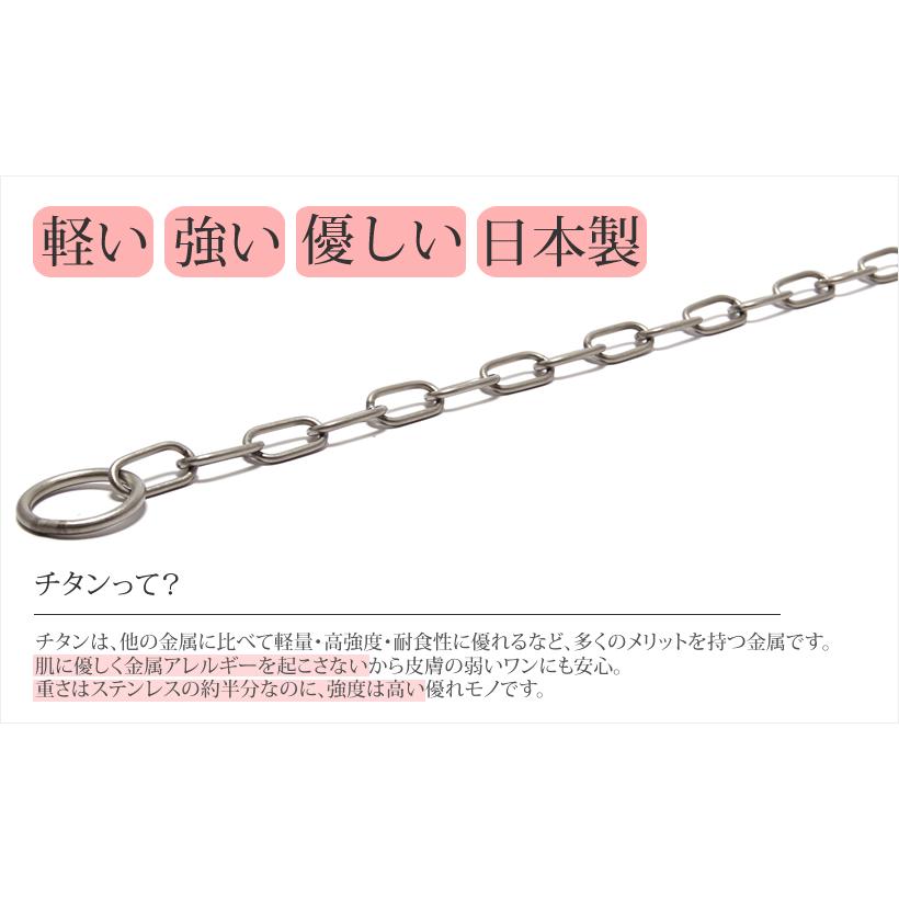 2.4mm/55cm＞チタンチョークチェーン（小判） : ブラックラブ