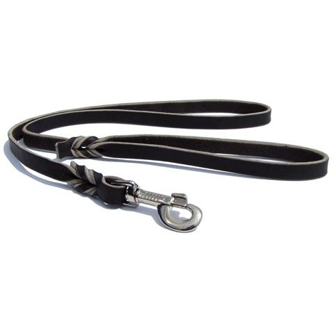 120cm＞ドイツレザーリード16mm編み/こげ茶 : ブラックラブカンパニー