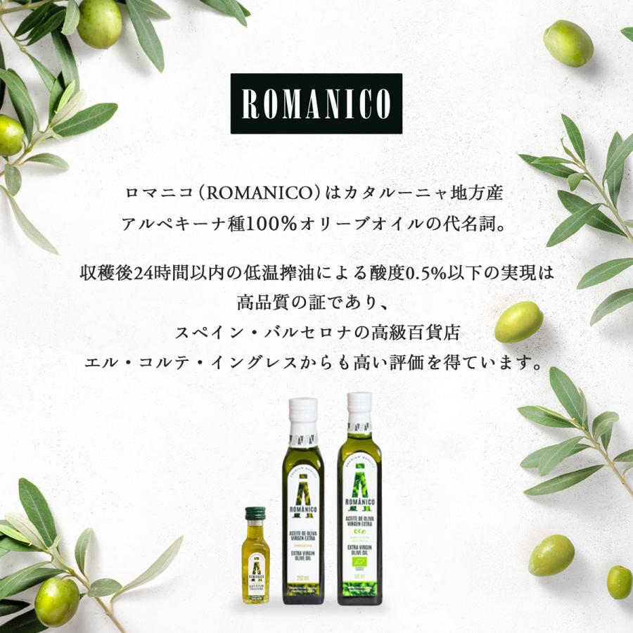 【ロマニコ】エキストラバージンオリーブオイル 250ｍl  オリエントコマース 輸入食品 ROMANICO スペイン産 オリーブオイル｜theboninc｜02