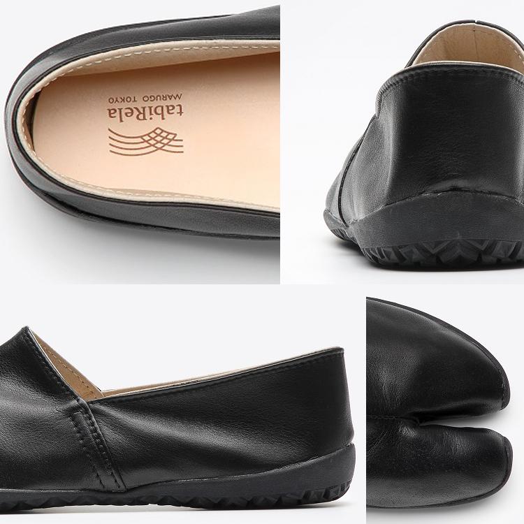 tabiRela 黒 レザー 足袋 コンフォートな足袋シューズtabiRela（たびりら）国産レザーを