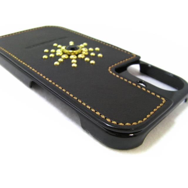 iPhone16 ケース 栃木レザー 本革 スタッズ 背面型 選べるスタッズ
