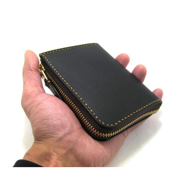 栃木レザー L字ファスナー コンパクト ミニ 財布 メンズ 黒 栃木レザー L字ファスナー コンパクト ミニ 財布 メンズ 黒