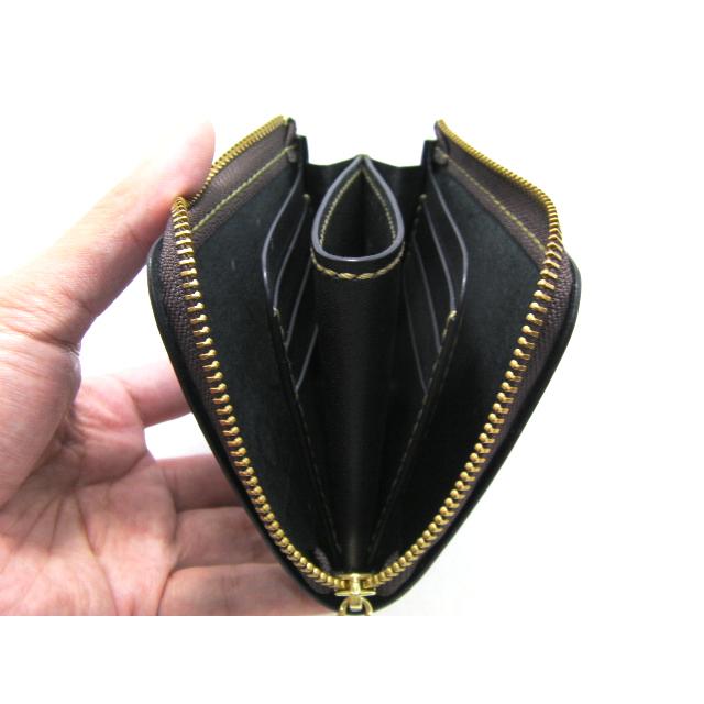 栃木レザー L字ファスナー コンパクト ミニ 財布 メンズ 黒