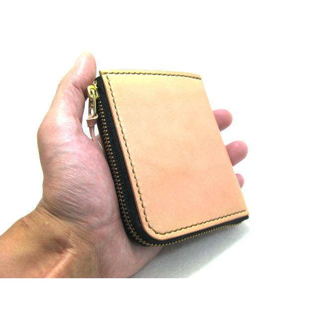 栃木レザー L字ファスナー コンパクト ミニ 財布 メンズ ヌメ
