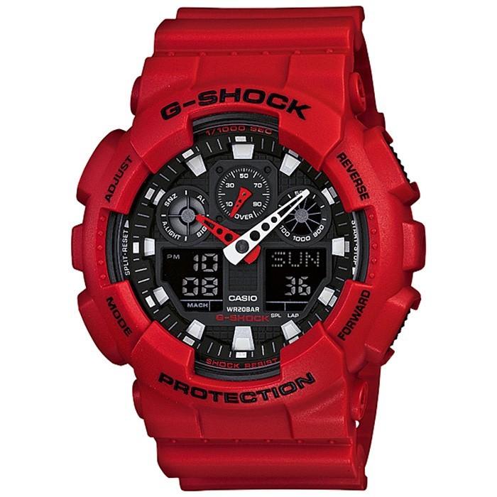 G-SHOCK GA-100B-4AJF メンズ 腕時計 アナデジ レッド ベーシック 
