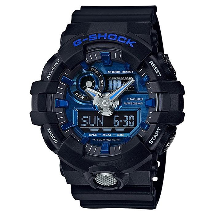 G-SHOCK GA-710-1A2JF メンズ 腕時計 アナデジ ブラック ブルー GA-700