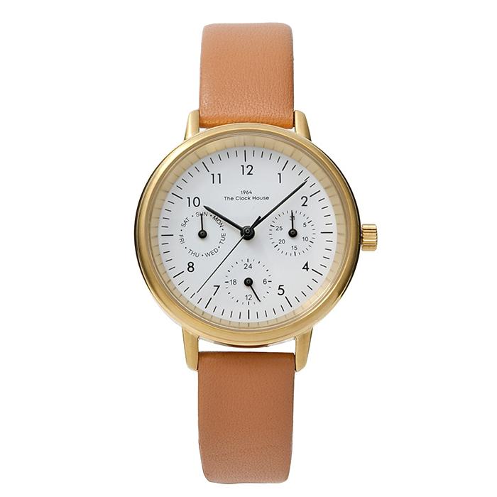ザ・クロックハウス LNC1002-WH3B ナチュラルカジュアル 腕時計 レディース ソーラー ベージュ革ベルト ホワイト 雑誌掲載 | THE CLOCK HOUSE | 01