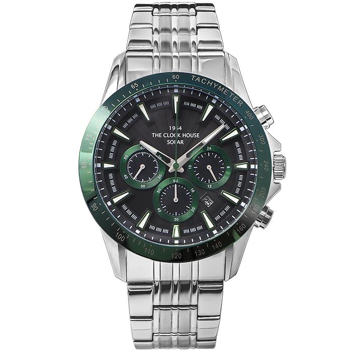 ザ・クロックハウス ソーラー クロノグラフ MBC1003-BK7A メンズ 腕時計 ビジネス カジュアル グリーン | THE CLOCK HOUSE | 01