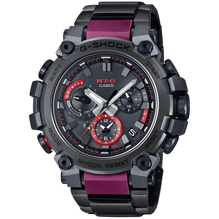 CASIO MT-G 腕時計 シルバー/グレー/赤 MT-G G-SHOCK MTG-B3000シリーズ MTG-B3000BD-1AJF メンズ 腕時計 電波