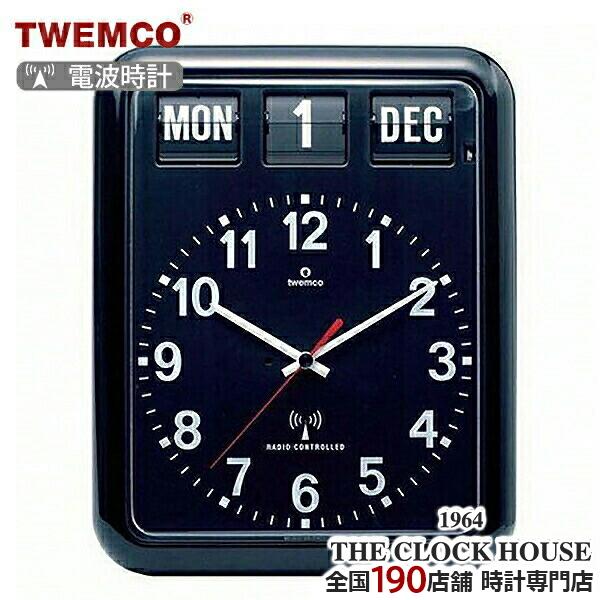 TWEMCO トゥエンコ 電波 掛時計 パタパタ時計 フリップクロック パーペチュアルカレンダー ブラック RC-12A｜theclockhouse-y｜01