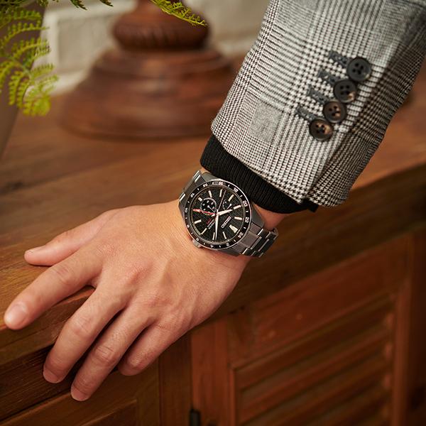セイコー プレザージュ シャープエッジドシリーズ GMT SARF005 メンズ 腕時計 メカニカル 麻の葉文様ダイヤル ブラック コアショップ専売｜theclockhouse-y｜08