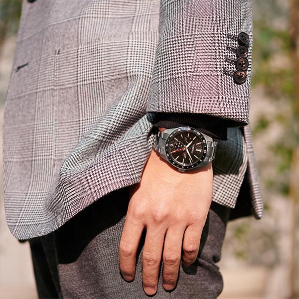セイコー プレザージュ シャープエッジドシリーズ GMT SARF005 メンズ 腕時計 メカニカル 麻の葉文様ダイヤル ブラック コアショップ専売｜theclockhouse-y｜10