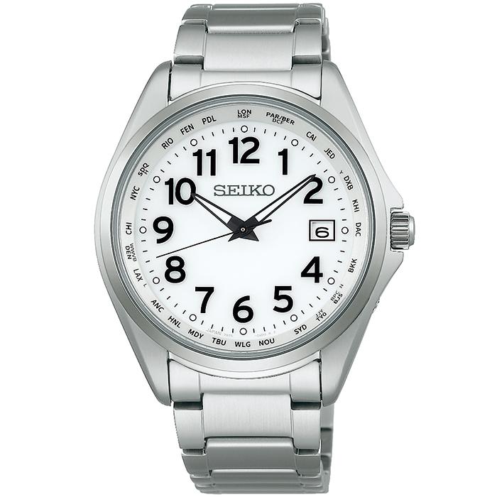 セイコー セレクション SBTM327 メンズ 腕時計 ソーラー電波 ワールドタイム アラビア数字 ホワイト｜theclockhouse-y｜02