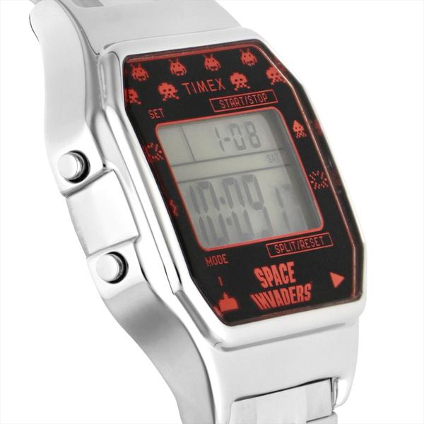 TIMEX タイメックス TIMEX 80 Space Invaders WATCH スペースインベーダー コラボ TW2V30000 メンズ 腕時計 デジタル シルバー｜theclockhouse-y｜04