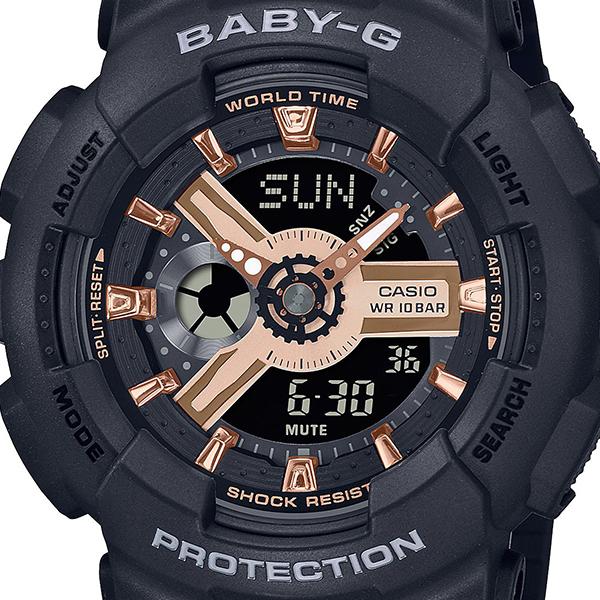 BABY-G ベビージー BA-110シリーズ G-SHOCKインスパイア BA-110XRG-1AJF レディース 腕時計 電池式 アナデジ ブラック 国内正規品 カシオ｜theclockhouse｜03