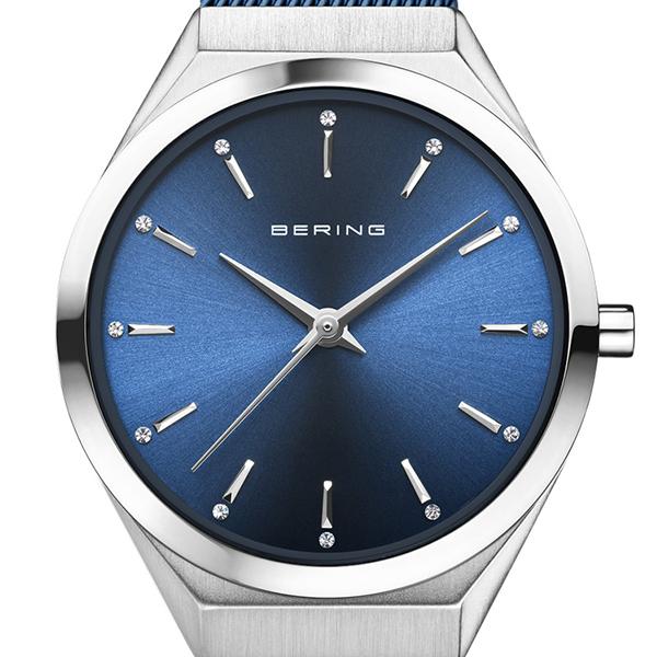 BERING ベーリング ペアコレクション Ultra Slim ウルトラスリム 18729-307 レディース 腕時計 クオーツ 電池式 メッシュベルト ブルー 薄い｜theclockhouse｜03