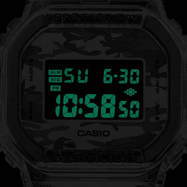 G-SHOCK カモフラージュ スケルトン 5600シリーズ DW-5600SKC-1JF メンズ 腕時計 電池式 スクエア 反転液晶 国内正規品 カシオ｜theclockhouse｜08