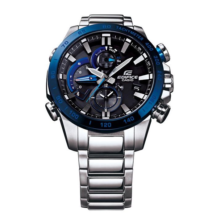 CASIO EDIFICE　電波ソーラー　クロノグラフ　メタルベルト　ブラック EDIFICE（CASIO） カシオ エディフィス EQB-800DB-1AJF メンズ